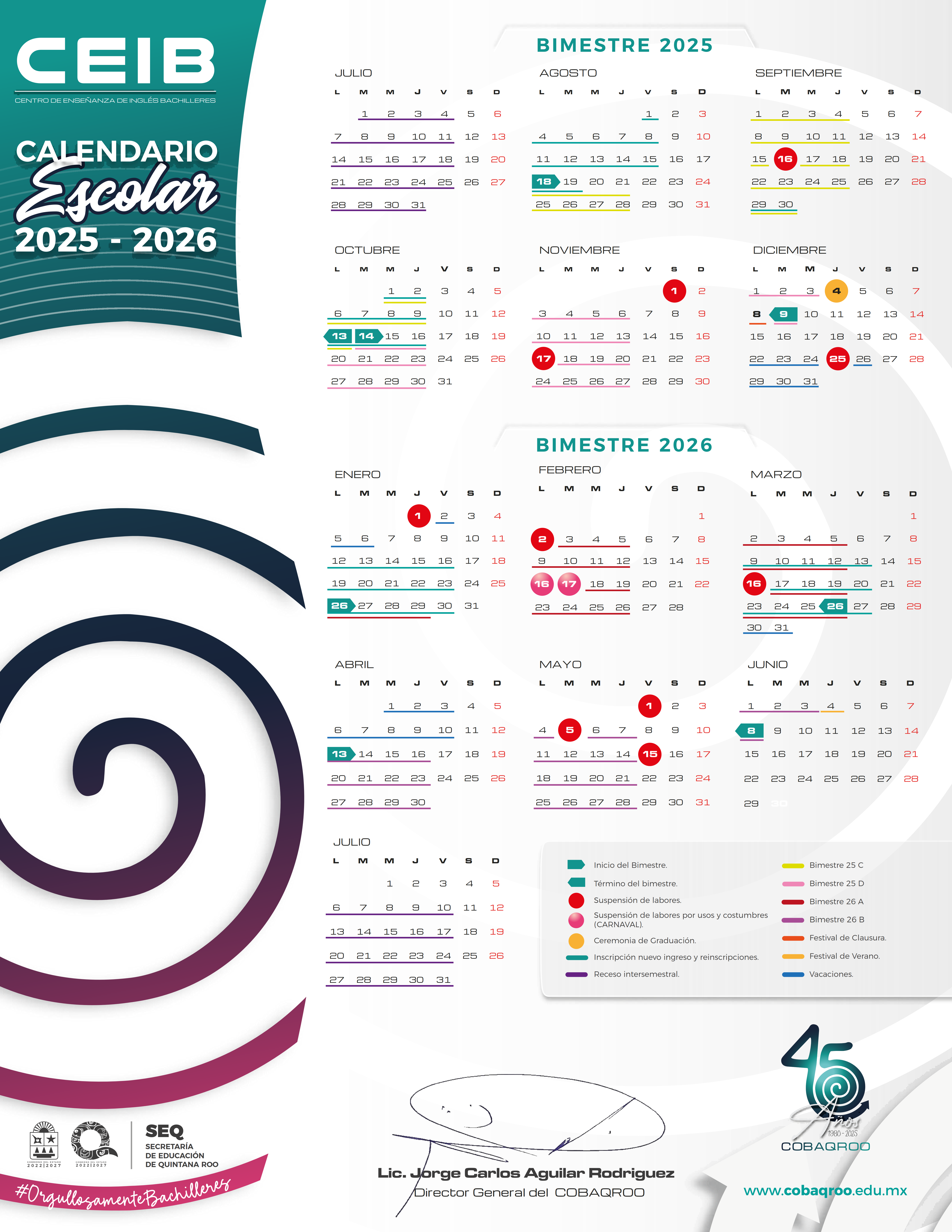 Calendario CEIB 2025-2026